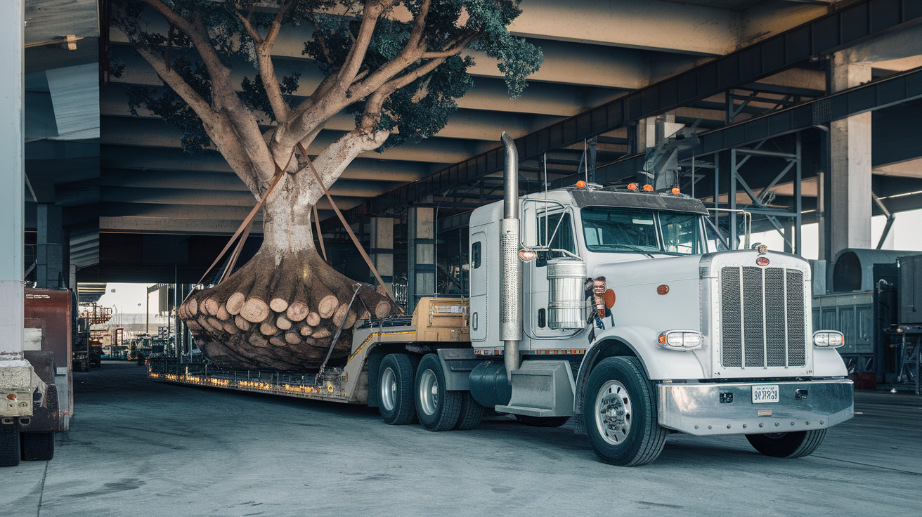 Professional tree transportation truck